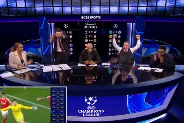 Reação ao golo do Benfica nos estúdios da CBS