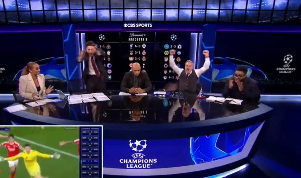 Reação ao golo do Benfica nos estúdios da CBS