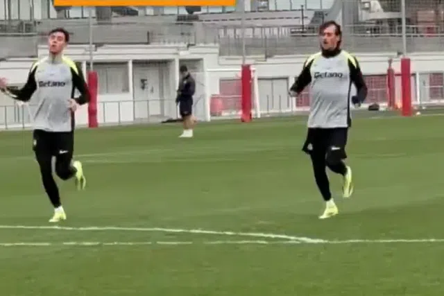 Sporting venceu em Bilbau, onde se treinou esta quinta-feira de manhã no centro de treino do Ath. Bilbao - Foto: D. R.