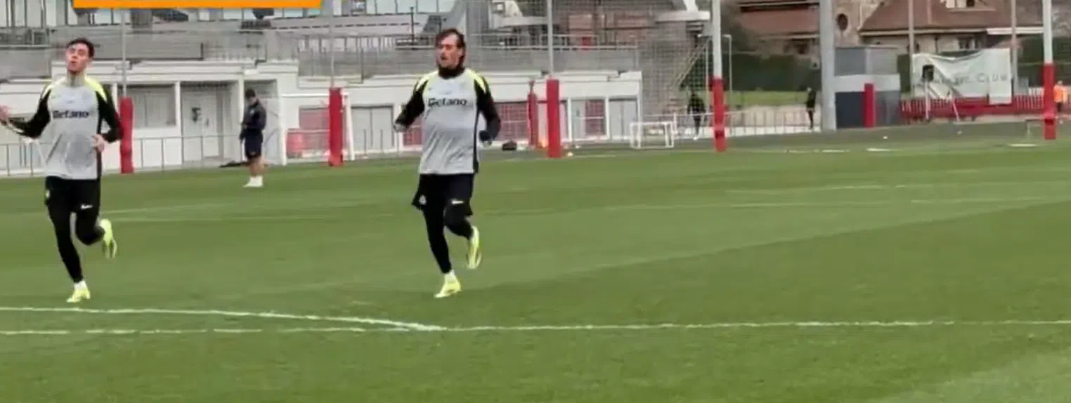 Sporting venceu em Bilbau, onde se treinou esta quinta-feira de manhã no centro de treino do Ath. Bilbao - Foto: D. R.