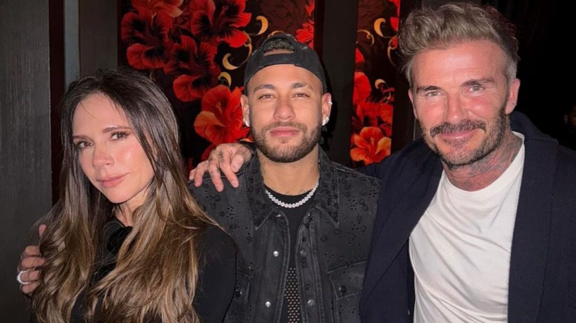 Beckham brinca com jantar na companhia de Neymar