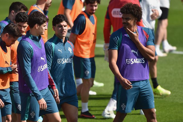 Mateus Fernandes no treino da Seleção - Foto: Miguel Nunes