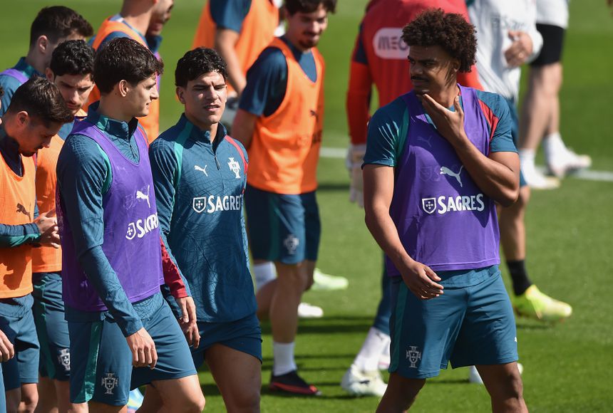 Mateus Fernandes no treino da Seleção - Foto: Miguel Nunes