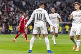 Kylian Mbappé a fazer o festejo de Cristiano Ronaldo no Real Madrid