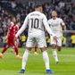 Kylian Mbappé a fazer o festejo de Cristiano Ronaldo no Real Madrid
