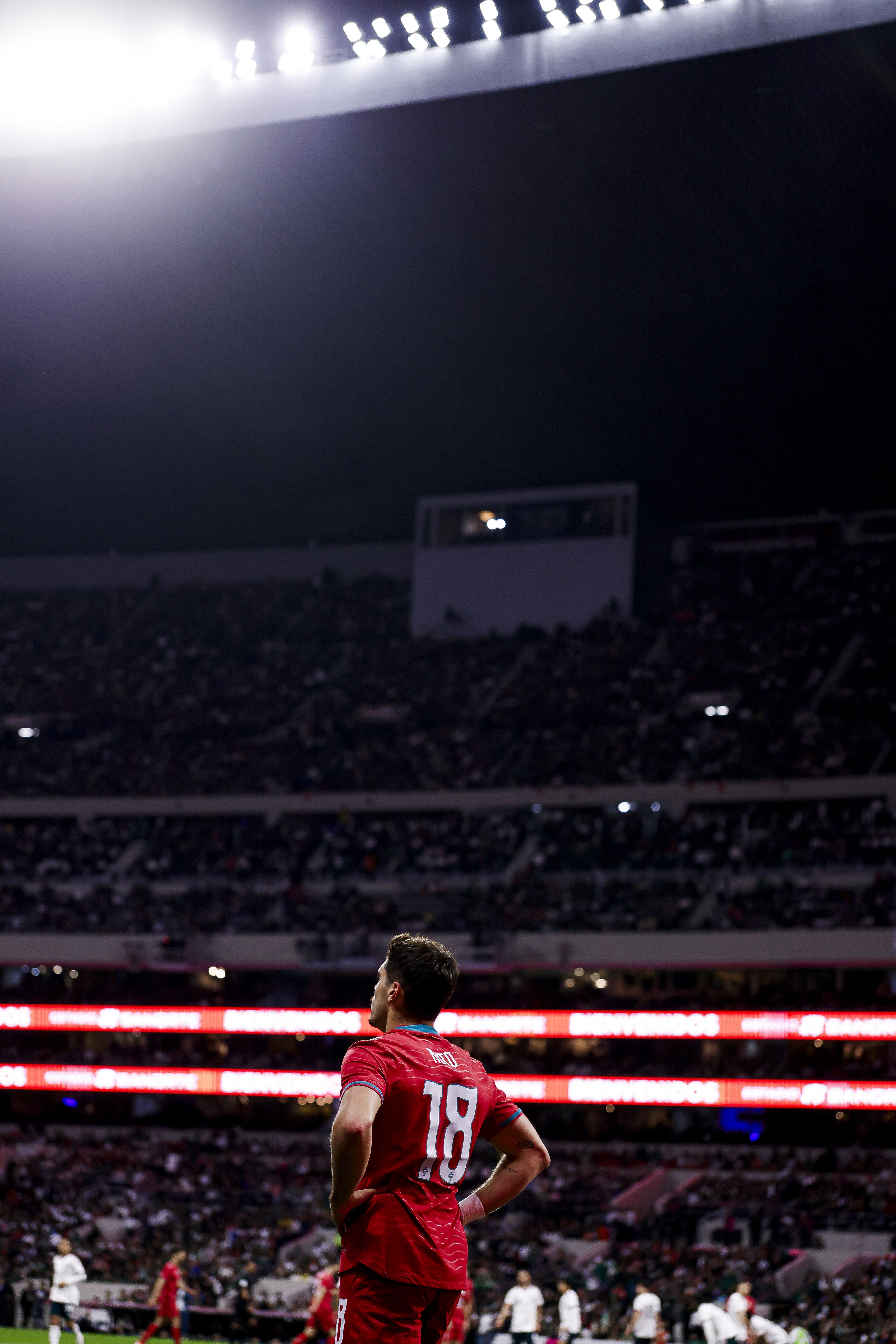 Pedro Neto em pleno Azteca. Foto: FPF (México-Portugal)