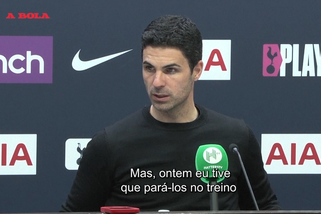 Arteta: «Tive de parar os jogadores no treino porque queriam mais»