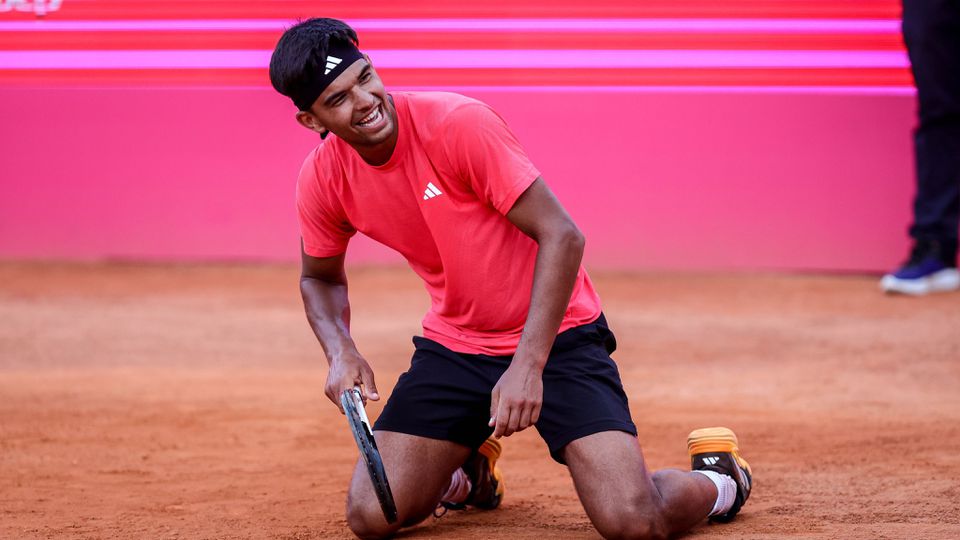 Francisco Rocha a festejar uma vitória no Estoril Open