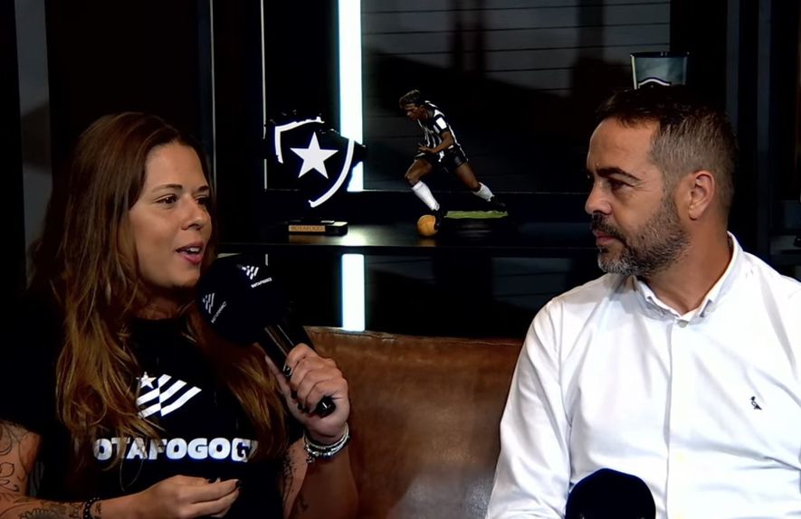 Hanna Santos e Artur Jorge (Foto Botafogo TV)