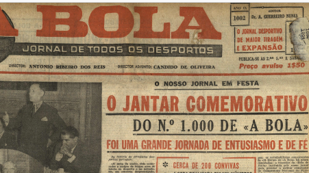 A 30 de abril de 1953 o grande destaque era o jantar de honra pela milésima edição de A BOLA, que tinha saído no sábado anterior