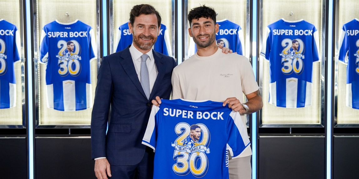 Villas-Boas ao lado de Alan Varela, médio argentino que renovou até 2030 (Foto: FC Porto)