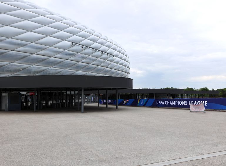 Tudo a postos na Allianz Arena, em Munique, para a grande final da UEFA Champions League entre PSG e Inter