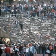 Imagens de Heysel durante a final entre Juventus e Liverpool em 1985