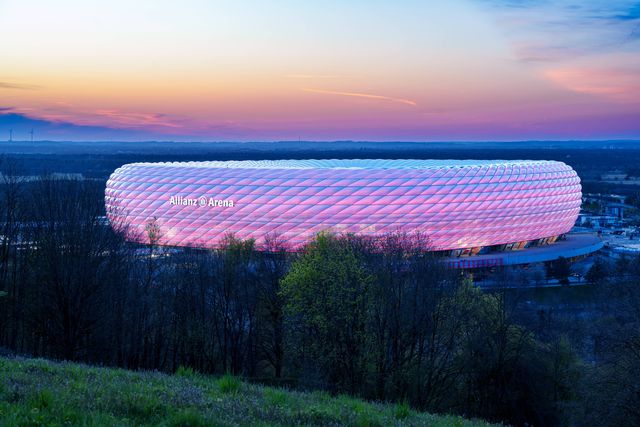 O palco da final da UEFA Champions League, a Allianz Arena, em Munique