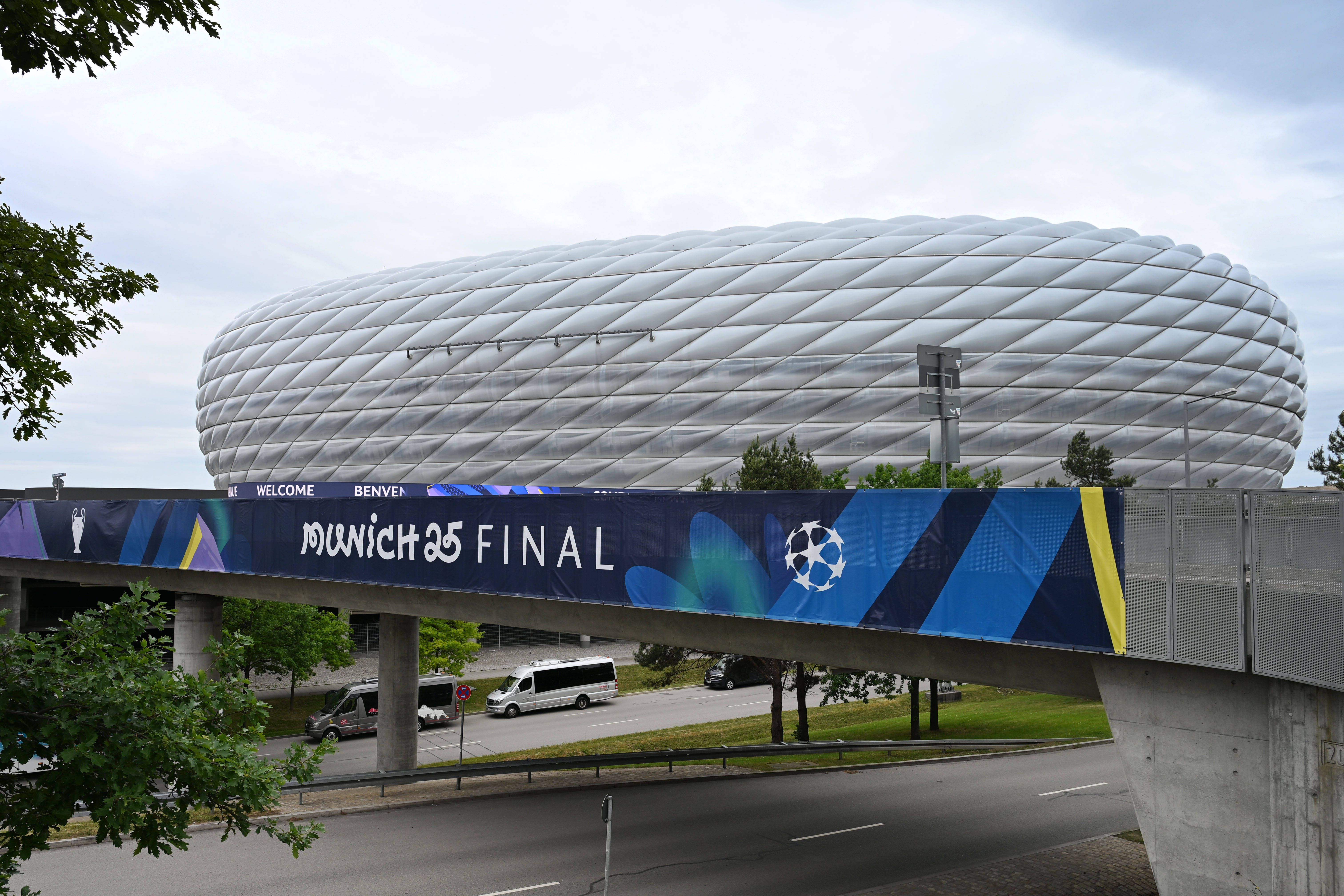 Tudo a postos na Allianz Arena, em Munique, para a grande final da UEFA Champions League entre PSG e Inter