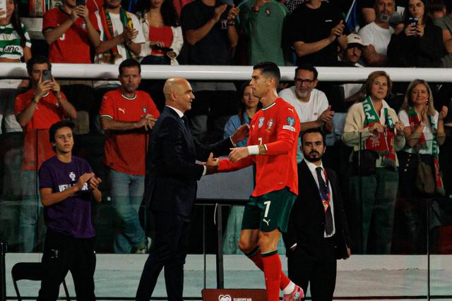 Roberto Martínez e Cristiano Ronaldo