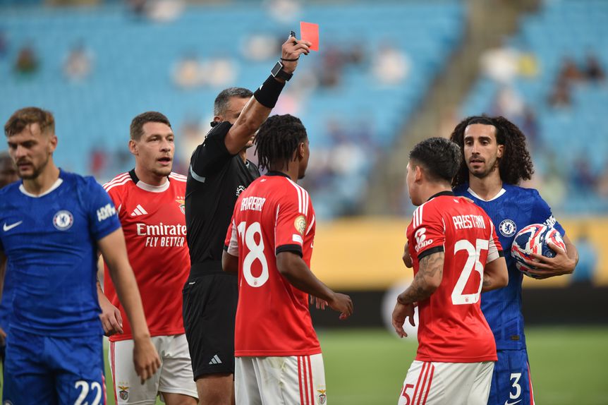 Prestianni foi expulso no arranque do prolongamento. Foto Miguel Nunes