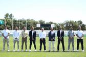 Equipa técnica sub-23 do Sporting com o diretor da Academia Cristiano Ronaldo, Tomaz Morais, e o diretor técnico da formação, Nuno Figueiredo - Foto: SPORTING CP