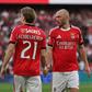 Andreas Schjelderup e Fredrik Aursnes juntos no Benfica e na seleção da Noruega — Foto: IMAGO