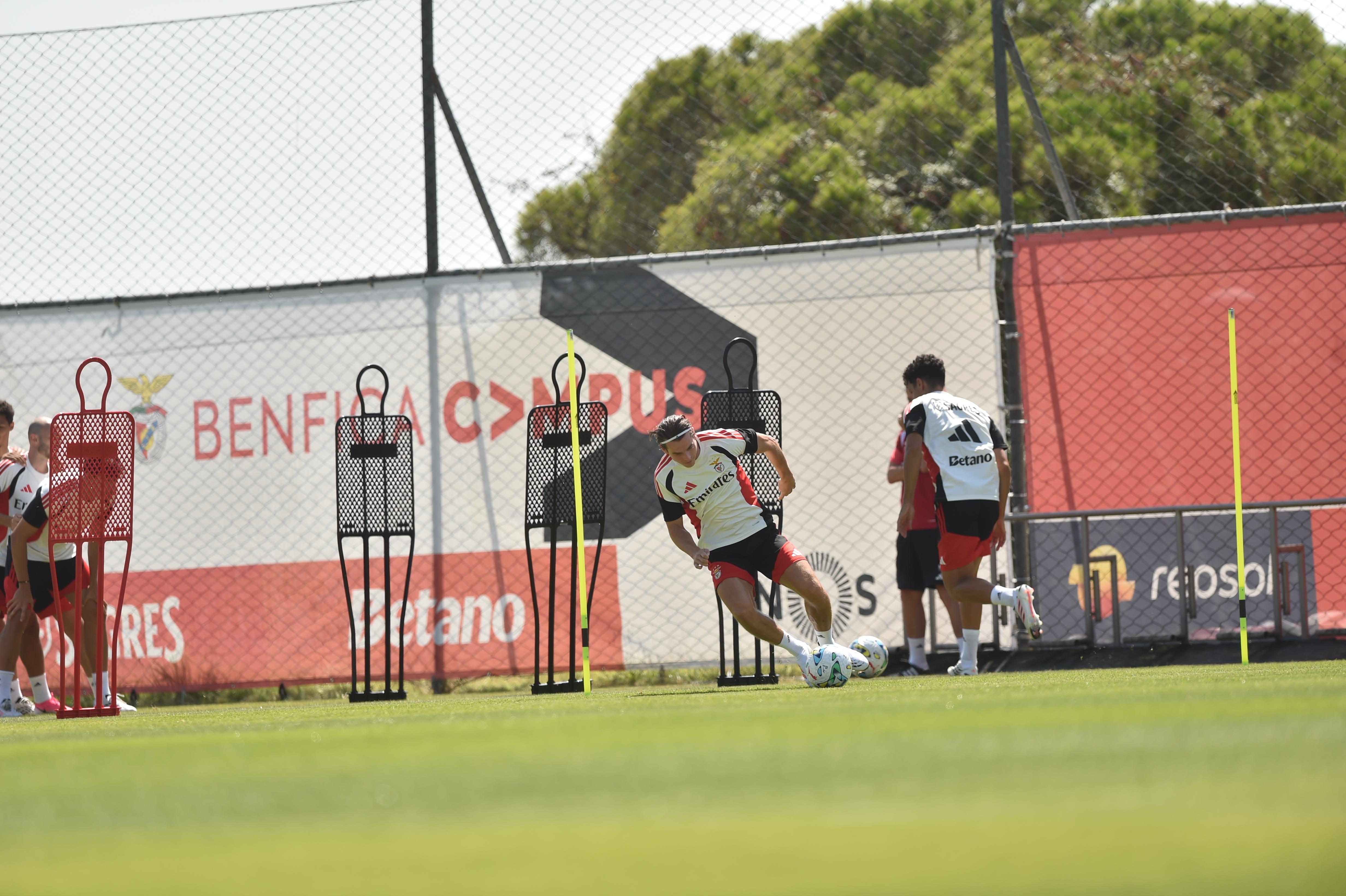 Kaminski em ação num treino do Benfica - Foto: Miguel Nunes