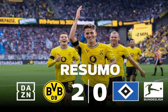 Dortmund só precisou da primeira parte para devorar o Hamburgo (resumo)