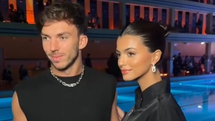 Francisca Cerqueira Gomes com Pierre Gasly na Fashion Week de Paris