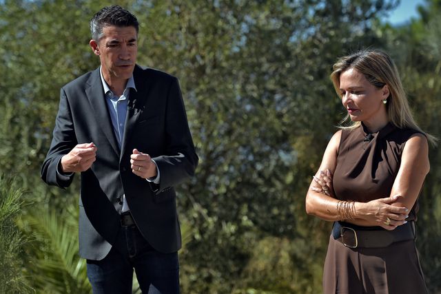 Bruno Lage entrevistado por Irene Palma, jornalista de A BOLA - Foto: Miguel Nunes