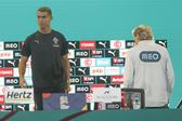 Cristiano Ronaldo e Jorge Jesus no 'Portugal Football Summit' (ANTÓNIO PEDRO SANTOS/LUSA)