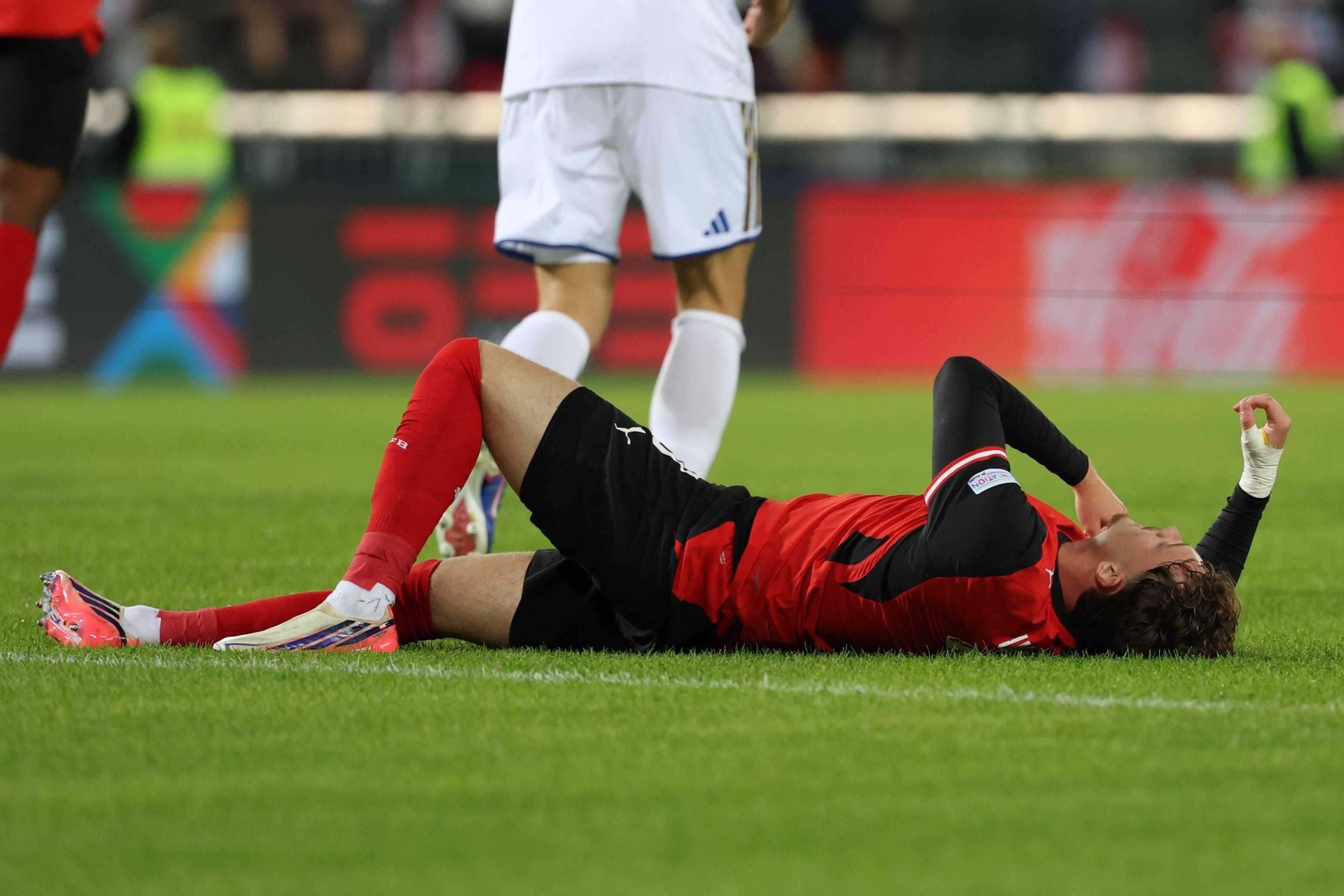 Paul Wanner, PSV/Áustria: lesão num pé durante o jogo frente ao Kosovo