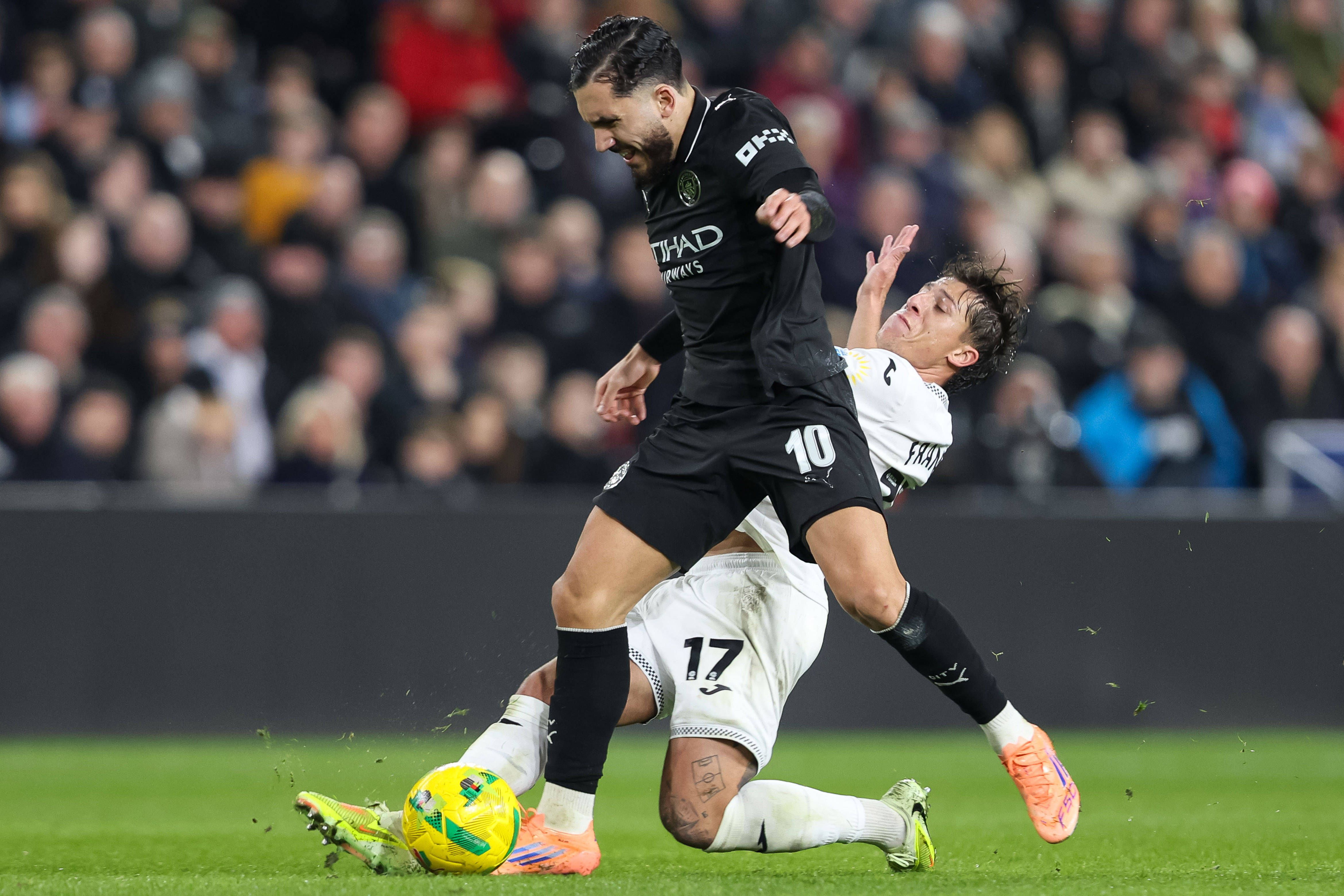 Gonçalo Franco e Rayan Cherki fizeram parte da lista de goleadores do Swansea-Manchester City