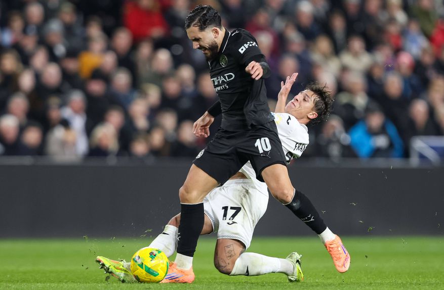 Gonçalo Franco e Rayan Cherki fizeram parte da lista de goleadores do Swansea-Manchester City