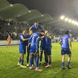 Festejos dos jogadores do Ourense CF frente ao Real Oviedo - Foto: Ourense CF