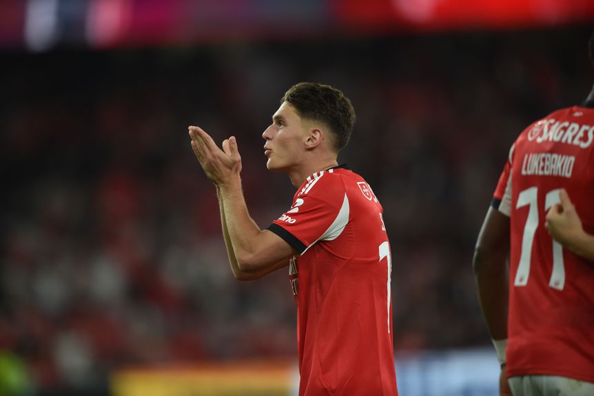 O festejo de Sudakov do golo que não valeu - Foto: Miguel Nunes