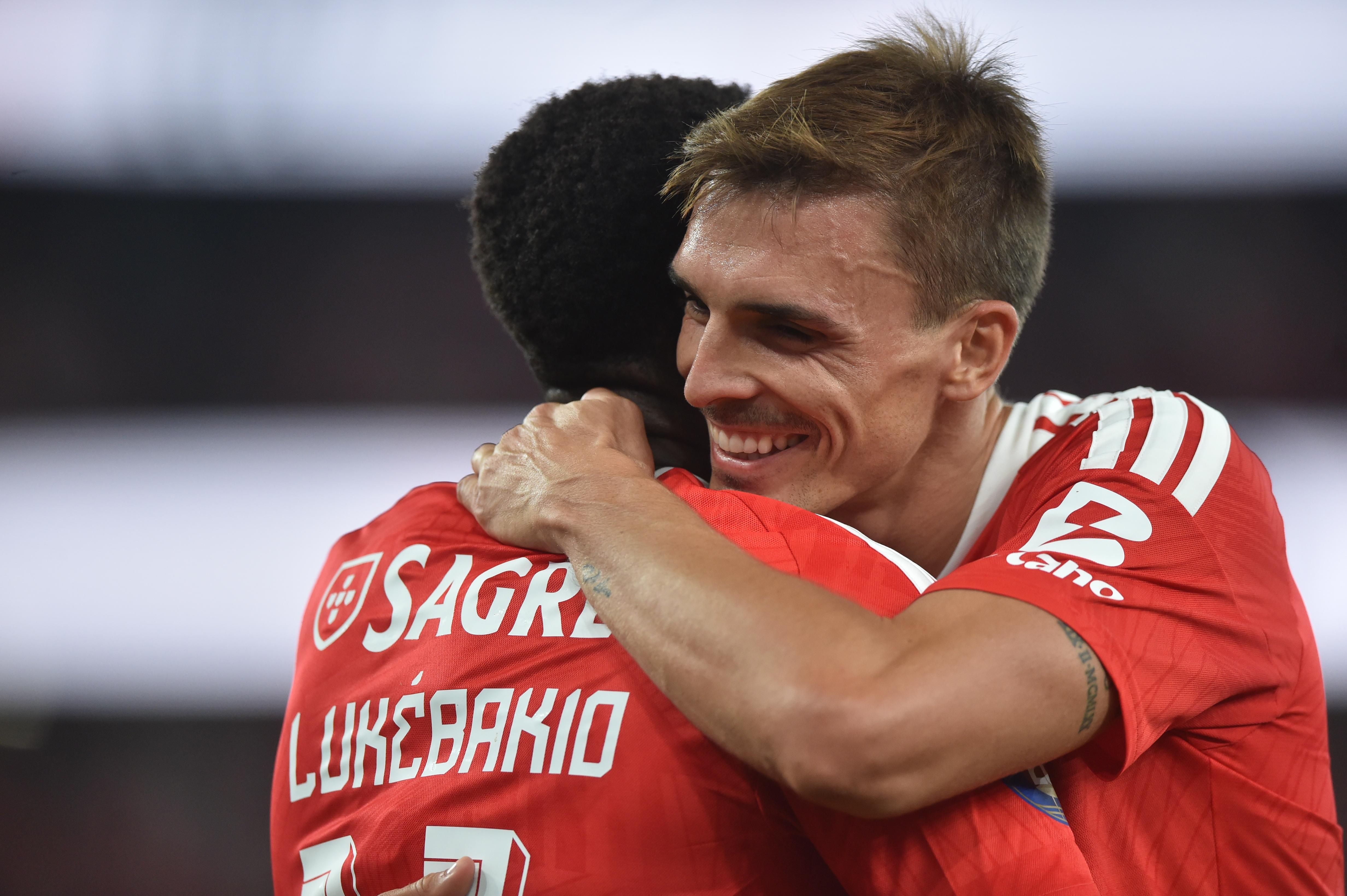 Palhinha feliz com o golo de Lukebakio no Benfica-Gil Vicente - Foto: Miguel Nunes