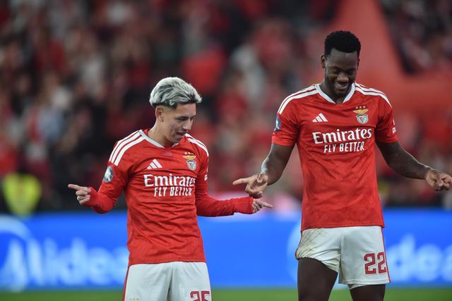 Prestianni e Durán no Benfica-Gil Vicente - Foto: Miguel Nunes