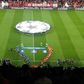 A entrada triunfante das equipas no Benfica-Inter