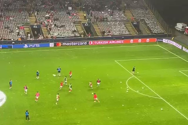 Aquecimento do SC Braga antes do duelo da Champions com o Union Berlim