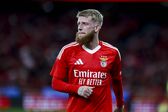 Jan-Niklas Beste, defesa alemão do Benfica, durante um jogo das águias