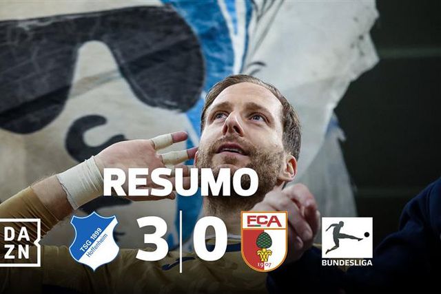 Hoffenheim atropela Augsburgo e ascende ao 5.º lugar (resumo)