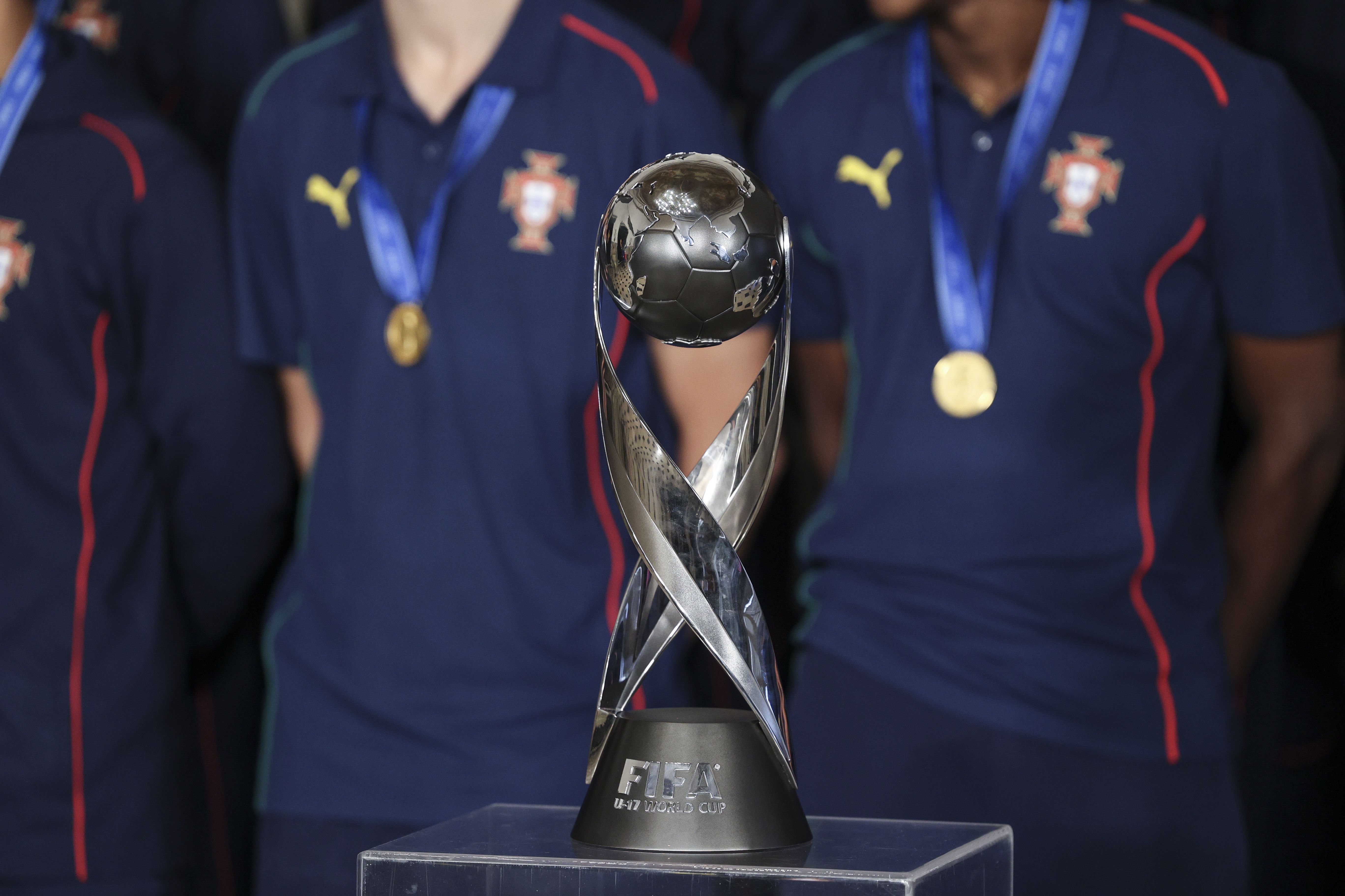 O Presidente da República, Marcelo Rebelo de Sousa, recebeu no Palácio de Belém a Seleção Nacional Sub-17 pela conquista do título mundial - Foto: MIGUEL A. LOPES/LUSA