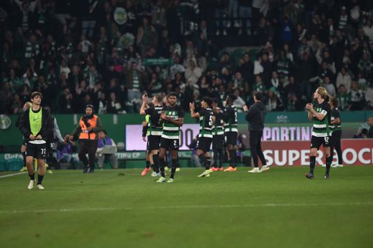 A festa do Sporting após a vitória sobre o Benfica