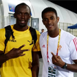 Usain Bolt e Jorge Paula, em 2011, nos Mundiais de Daegu (Instagram/Jorge Paula)