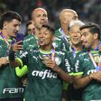 Rony a festejar a conquista de mais um título no Palmeiras, com Abel Ferreira