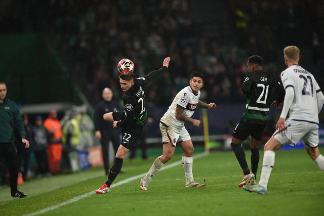 Fresneda e Geny Catamo no Sporting-Bolonha da UEFA Champions League (foto: Miguel Nunes)