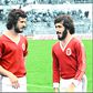 Nene com Chalana, no dia da sua estreia no Benfica-Farense, realizado, em 6 de Marco de 1976, no Estadio da Luz