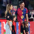 Robert Lewandowski na companhia da esposa
