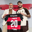Lucas Paquetá com José Boto na apresentação no Flamengo