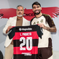Lucas Paquetá com José Boto na apresentação no Flamengo