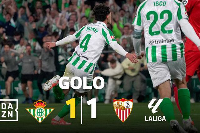 Vídeo: grande golo de Johnny Cardoso dá empate ao Betis no dérbi