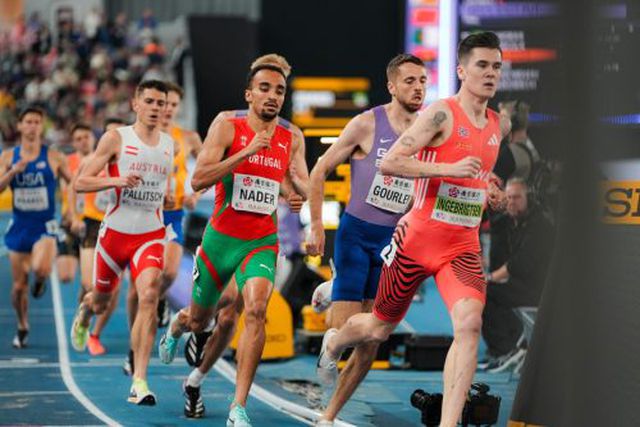 Isaac Nader nos Mundiais de pista curta na China 2025. Foto FPAtletismo